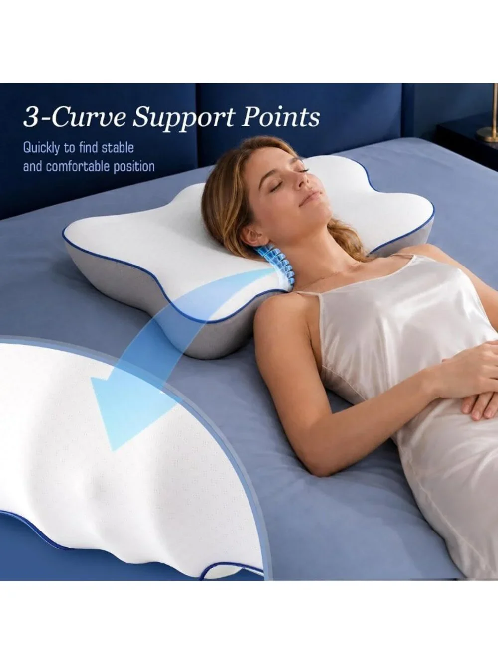 Cooling Cervical Pillow for Neck Pain Relief | Ideal for Side Sleepers